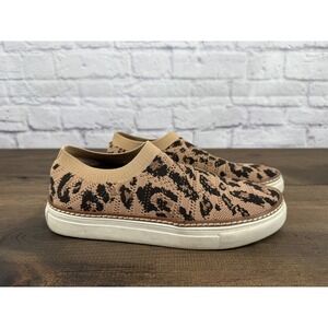 Vince Camuto Women's SlipOn Sneakers Leopard Print Knit 7 Washable Antimicrobial